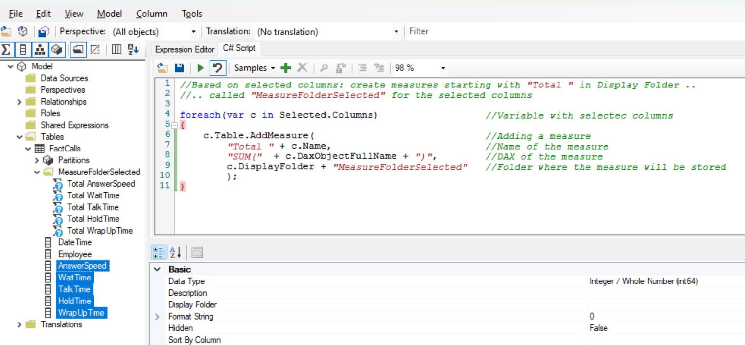 Creating multiple measures for a Power BI Semantic model at once using ...